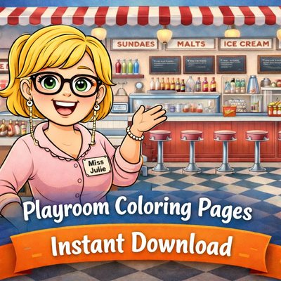 Playroom Coloring Pages — Instant Download